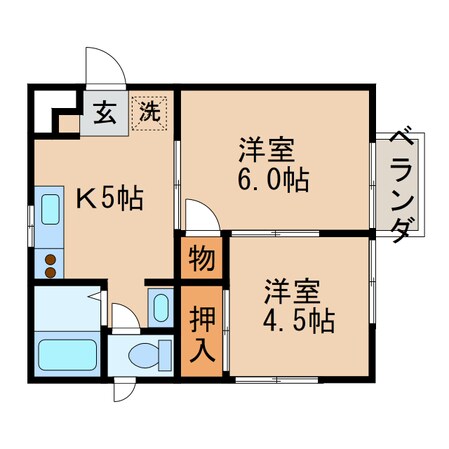 HYコーポⅠの物件間取画像